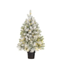 Nagoya Kunstkerstboom in Pot met LED Verlichting en Timerfunctie - H90 x Ø55 cm - Groen
