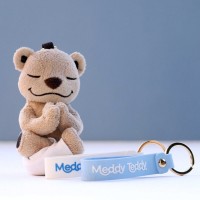 Meddy Teddy Keychain, White, 19cm excl. cord, w20-ws