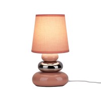 Keramik Tischleuchte "STONEY" rosa - Klassik - Tischleuchte - - rosé/lachs - E14 - keine Angabe