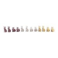 Kimberlea Multi Colored Cement Rabbit Statue 12PCS