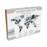 Eco Wood Art Wooden Wall Puzzle World Map Smoky Dreams Size L, 2710,192x105x1,2cm