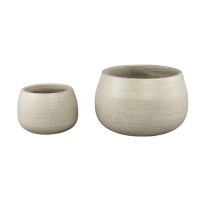 Coraline White Round Ceramic Pot Rough Finish SV2