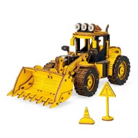 Wooden Puzzle 3D Bulldozer, Robotime, TG509K, 18x6.5x9cm