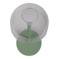 2-Set LED battery table lamp "Gomba" for outside and inside, made of metal and plastic in MINT, 18.5 cm high