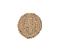 J-Line cushion Round 1 Side - wicker/textile - natural