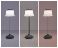 LED Leuchte "EMMI" für Außen und Innen, Tischlampe aus Metall und Kunststoff , mit fest verbauten LEDs, LED Tischlampe für Balkon, Terrasse, Garten, Wohnzimmer, Wintergarten, ca. 38 cm hoch