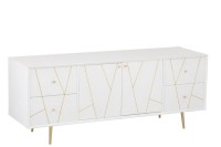 J-Line sideboard Lines 4 Drawers 2 Doors - wood/metal - white/gold
