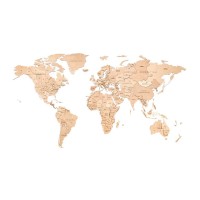 Eco Wood Art (EWA) Houten Wandpuzzel Wereldkaart Untouched World, Size S, 2634,100x55x1,2cm