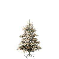 J-Line Kerstboom 270 Led Besneeuwd Kunstmatig  Donkergroen/Wit Medium