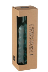 J-Line bottle Hammered in gift box - plastic - blue