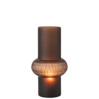 J-Line vaas Streep Bal - glas - bruin - small - 35 cm hoog