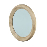 Noam Natural Mango Wood Round Mirror L