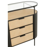 J-Line Kast Avy Ijzer Naturel/Zwart
