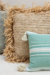 J-Line cushion Square Raffia - jute - natural - small