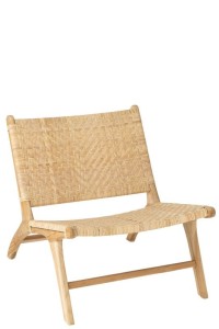 J-Line Seat Fixed Woven Rattan Natural