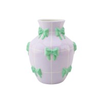 Vaas - Bloemvaaslinten - Dolomiet - Lila/Mint - 14x14x19cm