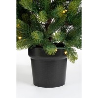 Nagoya Set van 2 Kerstbomen en 1 Kerstkrans voor Buiten met LED Verlichting en Timerfunctie - H90 x Ø45 cm - Groen