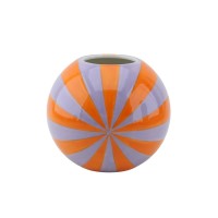 Vaas - Flower Vase Swirl - Orange/Lilac - 20x20x17cm