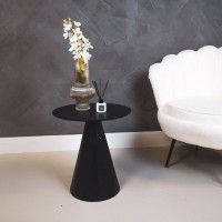 Side Table -Round- MDF - Black - 40x40x44cm