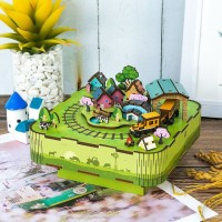 Music box DIY 3D Wooden Puzzle, Singing In The Meadow, Tone-Cheer, TQ059, 14x14x9.6cm