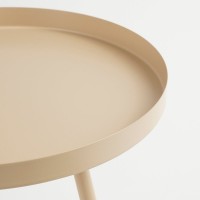 Flores Side table - H49 x Ø42 cm - Metal - Beige