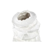 Aharon White Ceramic Irregular Shaped Vase Slim L