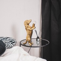 Table Lamp - Dachshund - Polyresin - Gold - E14 - 10x15x38cm