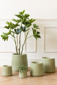 J-Line flower pot Round - ceramic - green - medium - Ø 23.00 cm