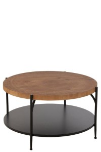 J-Line Coffee table Voni MDF/Iron Black/Natural