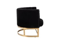 J-Line Zetel Knopen 1Kussen Wilson 1Persoon Fluweel Metaal/Berk Antraciet/Goud