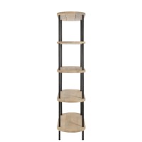 J-Line Rek Eli 5Planken Mango Hout/Staal Naturel/Grijs