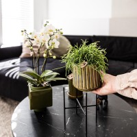 Kolibri Home | Plantenstandaard - Zwart metalen planten verhoging Ø12cm
