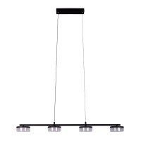 LED pendant lamp "Cimo" made of metal and plastic in black, with integrated LED, length 96 cm