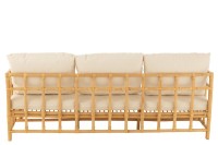 J-Line sofa Elise + cushion 3 Persons - rattan/textile - natural/white