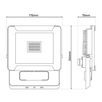 LED outer lamp "spotlight" made of metal and glass in black, with integrated LED