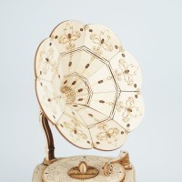 Robotime, 3D Houten Puzzel Grammofoonspeler, TG408, 11,2x10,2x18,5cm