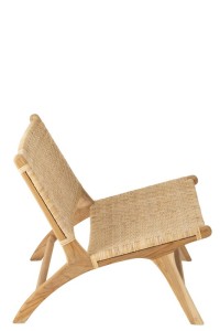 J-Line Seat Fixed Woven Rattan Natural