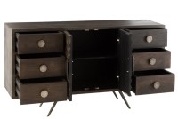 J-line cabinet Low Ethnic 2 doors + 6 drawers - wood - brown