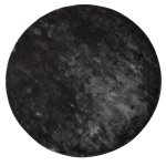 Flavia Black Viscose Handwoven Carpet Round L