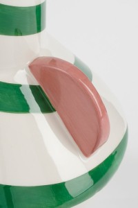 Stratt Vase - H28 x Ø22 cm - Ceramic - Green