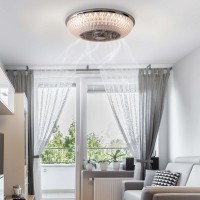 LED ceiling light "Viento" with fan, made of metal and plastic, with integrated LEDs, lighting for living rooms or office