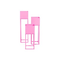 Planthouder - Metaal - roze - S3 - 15x15x60/50/40cm
