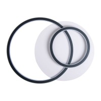 LED ceiling light "Kirk", made of metal in black, integrated LEDs, lighting for living room, office or entrance area
