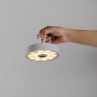 LED battery table lamp magnetically "Ella" for outside and inside, made of metal and plastic in white, 35 cm high