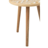 J-Line bijzettafel Patronen - bamboe/hout - naturel/wit