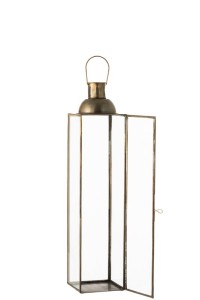 J-Line lantern High Antique - glass/iron - bronze - small