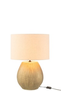 J-Line Lamp Nebu Round Ceramic Gold Small