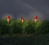 LED Solar-Erdspieß "TORCH" Außen-Erdspieß aus Metall und Kunststoff in Kupfer, mit integrierter LED