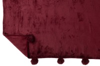 J-Line Plaid Pompom - polyester - bordeaux - 170 x 130 cm