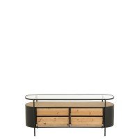 J-Line Kast Ivy Ijzer Naturel/Zwart